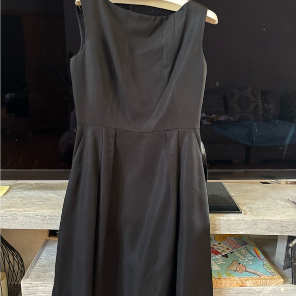 Anne Klein Black Sleeveless Midi Fit-Flare Dress with Pockets - Picture 6 of 9